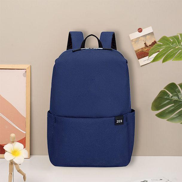 blue backpack laptop bag with custom lase engraving or embroidery services in Malaysia