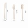 Eco-friendly wheat straw cutlery set including knife, fork, and spoon, designed to pair perfectly with Japanese food storage containers