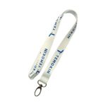 id card holder with custom made lanyard in white for Temokin company
