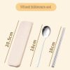 Wheat tableware set with spoon and chopsticks that come with a custom lunch box, perfect as an eco-friendly gifting set