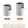 Stainless steel food storage containers in 450ml and 580ml sizes with PP shell and removable foam insulation design
