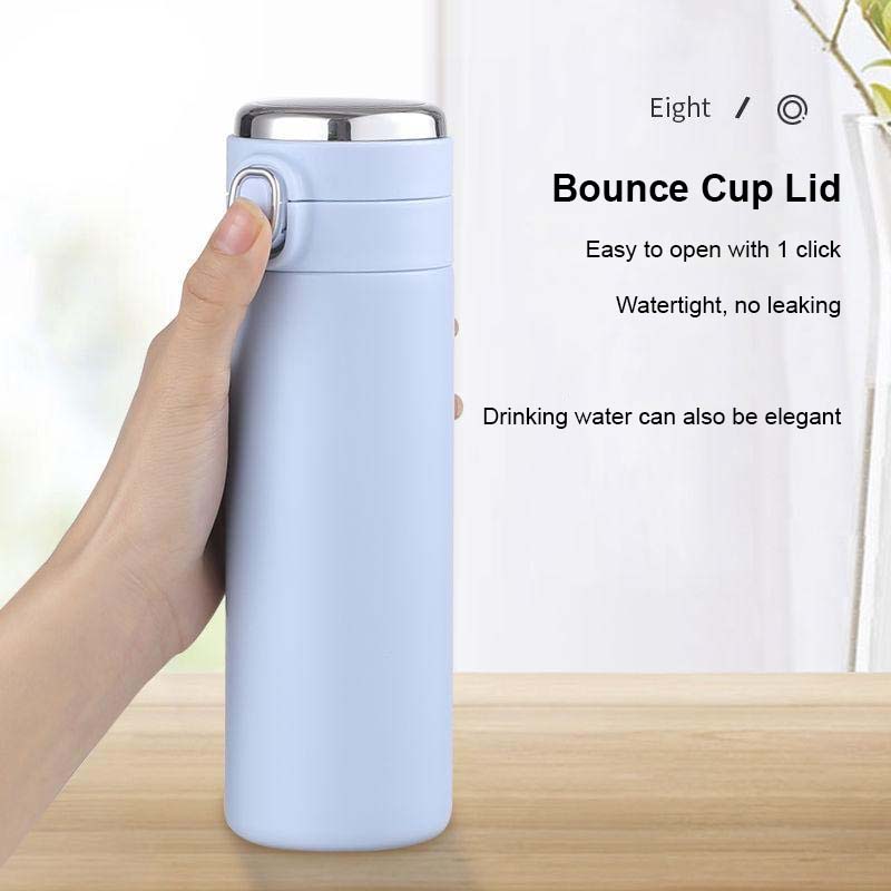 blue bounce cup lid with custom temperature display vacuum flask