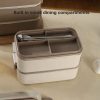 Custom lunch box food storage container with built-in small dining compartments for organizing cutlery and different meal portions