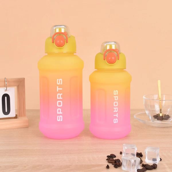 yellow to pink custom tumble or sports water bottle