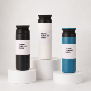 Stainless Steel 500ml Flat Lid Thermo Tumbler