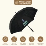 blue premium gift umbrella with custom laser engraving for your company logo