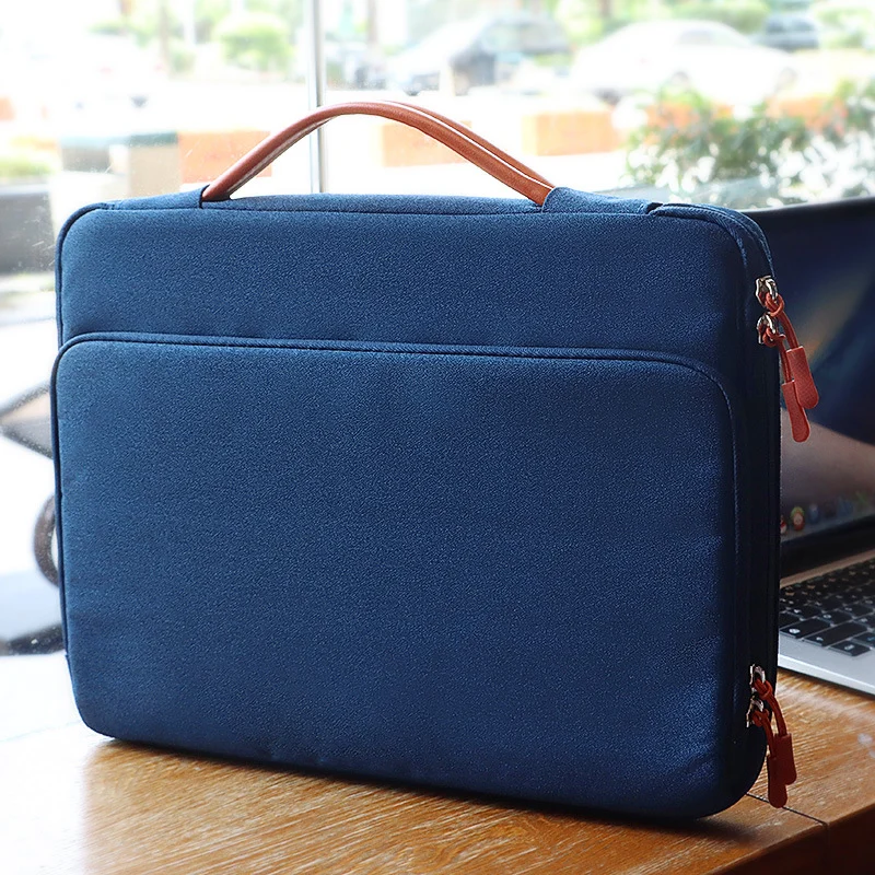 blue custom laptop bag that can fit with various size of laptops