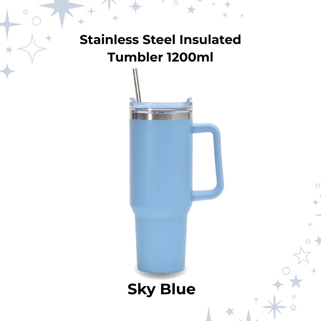 blue custom tumbler with laser engraving service