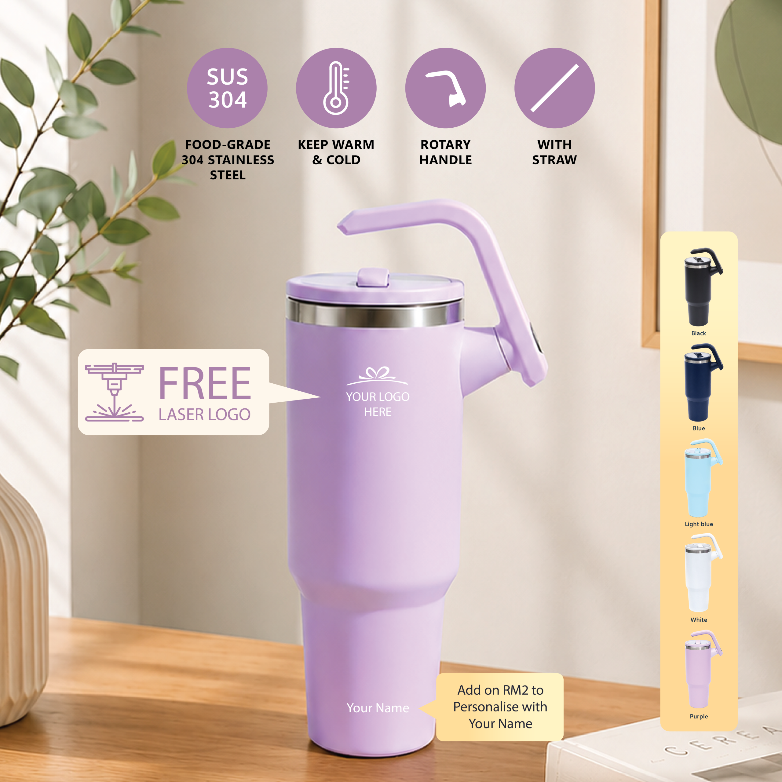 Rotatable Handle Thermos